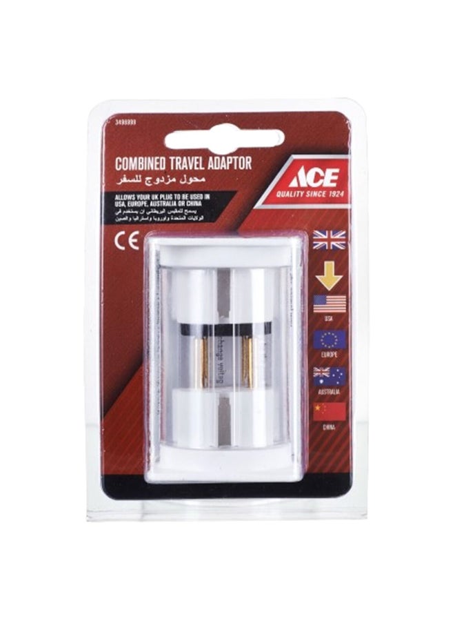 آيس محول قابس عالمي للسفر والتنقل من أبيض 15 x 6 x 10 سم TACOM-AS 