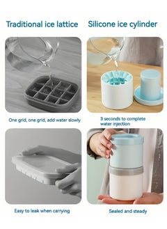 Generic 1 Pcs Silicone Cylindrical Ice Grid Ice Making Cup, Make Perfectly-Shaped Ice Cubes With This Easy-Release Silicone Ice Cube Mold, Holds Up To 60 Cubes  - Image 4