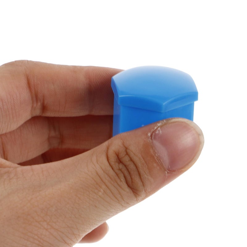 19mm Blue Glossy Plastic Lug Nut Covers 20pcs With Black Tire Valve Caps - Image 4