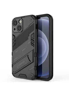 Generic Case Cover For iPhone 13 Punk Armor 2 in 1 PC + TPU Phone Case with Invisible Holder Black 