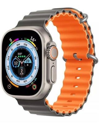 Ocean Silicone Rubber Watch Band Strap for Apple Watch Ultra 49mm/45mm/44mm/42mm Ocean Dual Colored Grey/Orange - pzsku/Z9274992377A03140CFE4Z/45/_/1675258694/fccbfe8b-c4f5-401b-a961-162efe8bc49f