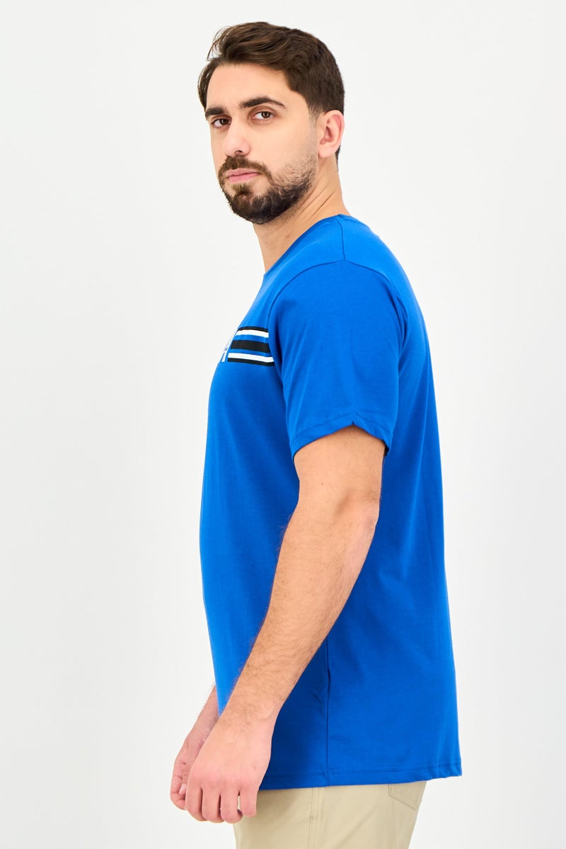 NAUTICA Men Crew Neck Short Sleeve Brand Logo T-Shirt, Blue - Image 3