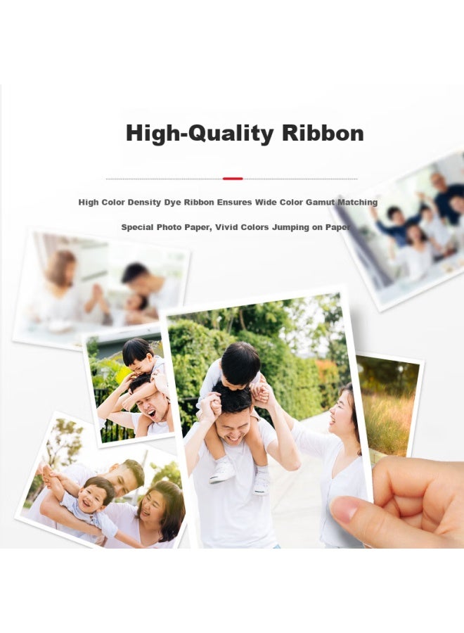 Huiwei Hueway Compatible With Fujifilm Psc2D Little Cute Print Ii Digital Photo Printer Second Generation Photo Paper Consumables Pack 6-Inch Ribbon + 80 Sheets Of Photo Paper - Image 3