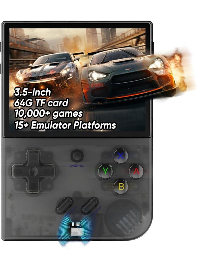Anbernic RG35XX Handheld Gaming Device – 3.5” IPS Screen, 64GB TF Card, 5474 Built-in Classic Games, HDMI TV Output, Linux OS, Retro Portable Console – Black Edition - Image 1