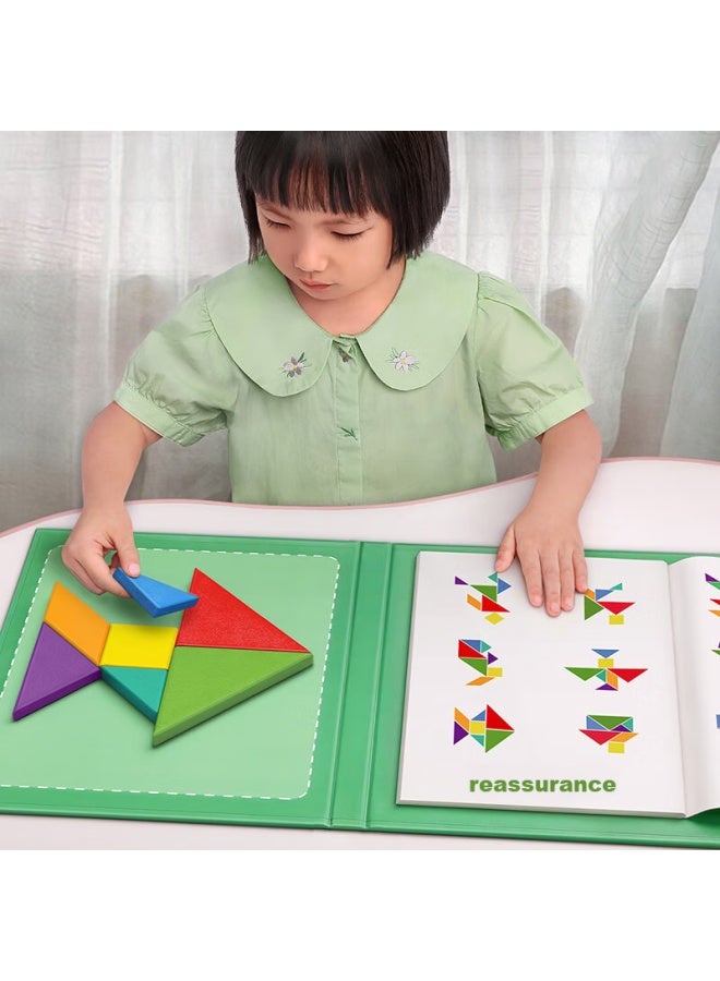 Star Boat Xingxingzhou Magnetic Tangram Puzzle, Educational Toy For Children, First Grade Elementary School Teaching Aid, Kindergarten Educational Puzzle Board - Image 1