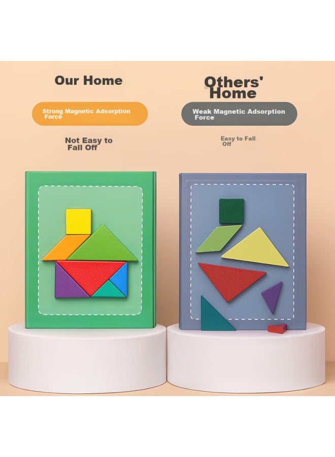 Star Boat Xingxingzhou Magnetic Tangram Puzzle, Educational Toy For Children, First Grade Elementary School Teaching Aid, Kindergarten Educational Puzzle Board - Image 3