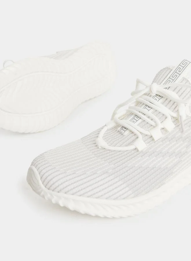 تايك تو Take Two Textured Lace Up Sneakers