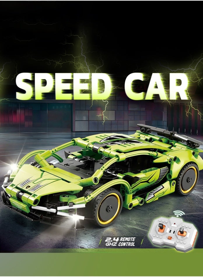 مجموعة بناء سيارة خارقة تعمل بجهاز تحكم عن بعد 2 في 1 - سيارة سباق دريفت عالية السرعة بتردد 2.4 جيجاهرتز - لعبة تجميع ذاتية - هدية تعليمية STEM للأطفال والكبار - Image 4