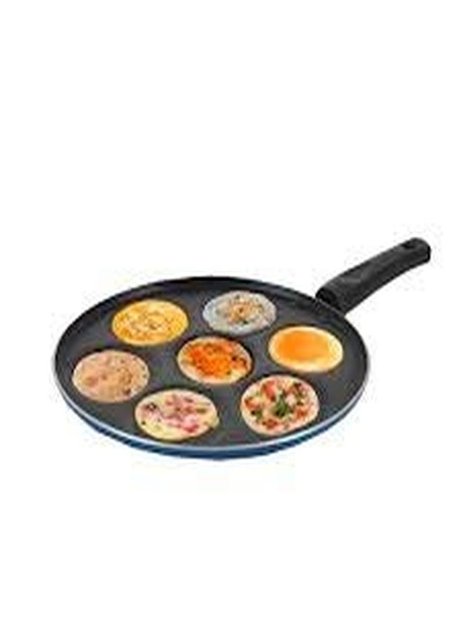 YADNESH Nonstick Mini Uttapam Pan Pancake Maker Mini Crepe pan Idli Pancake Multi-Snack Maker Aluminium Uttapam Tawa Tava 7 Cavity (275mm) - Image 5