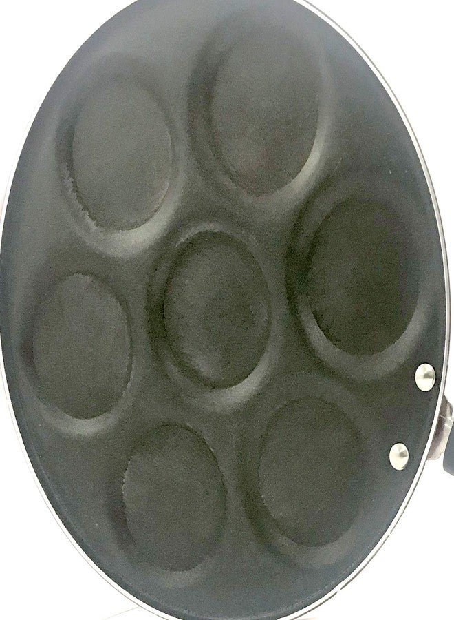 YADNESH Nonstick Mini Uttapam Pan Pancake Maker Mini Crepe pan Idli Pancake Multi-Snack Maker Aluminium Uttapam Tawa Tava 7 Cavity (275mm) - Image 4