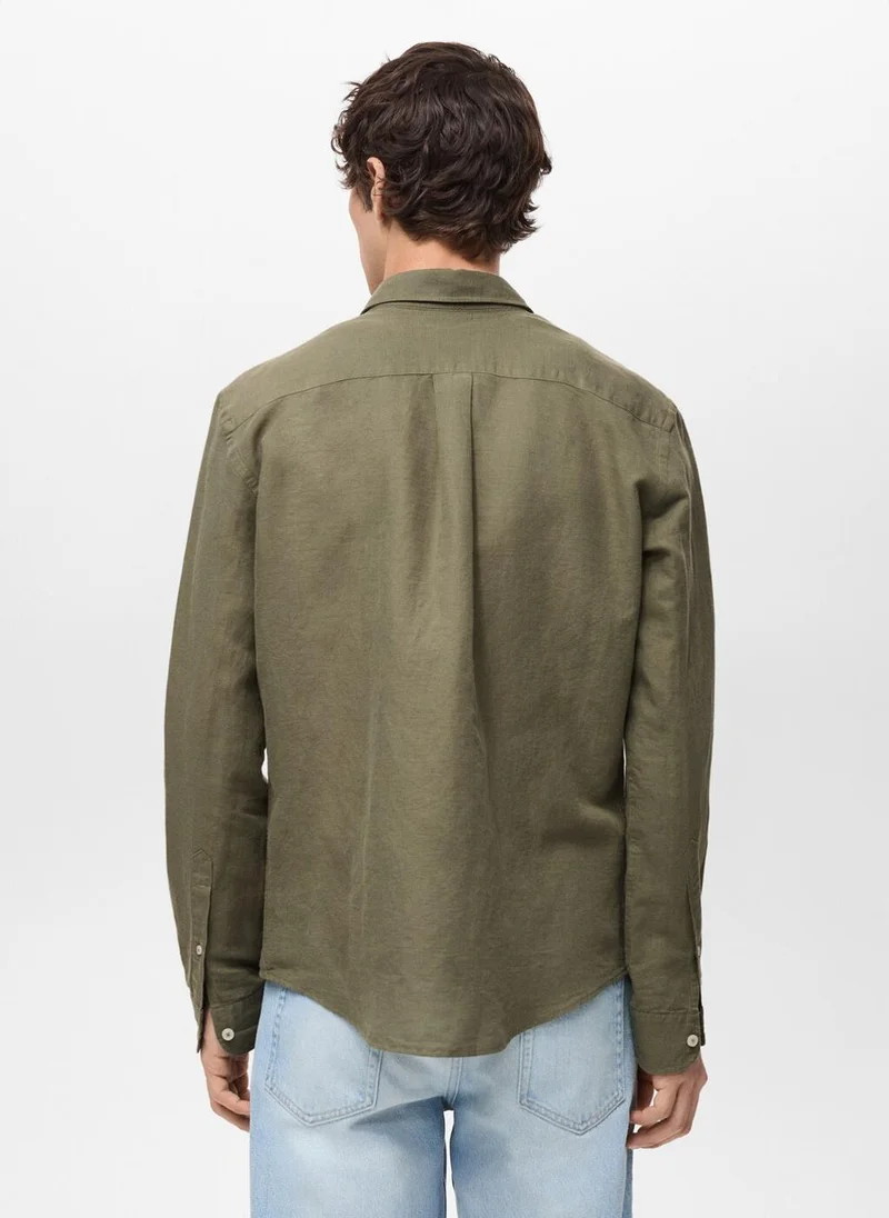 Mango Man Pocket linen shirt