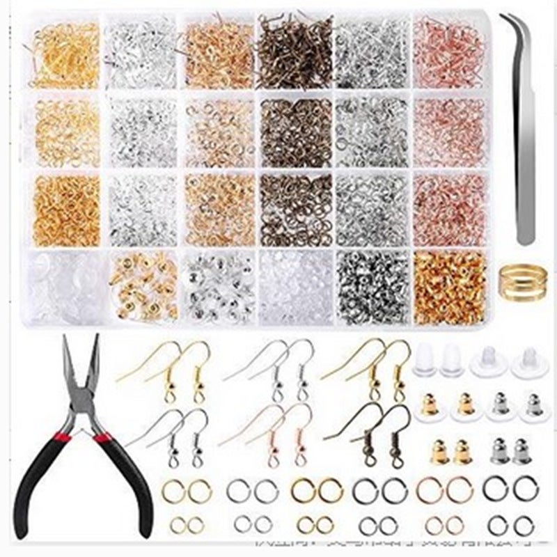 Diy 24-Piece Set Of Open And Closed Jump Rings, Lobster Clasps, Jewelry Accessories Combination Set, Ring Hoops, Handmade Pliers Set - Image 5