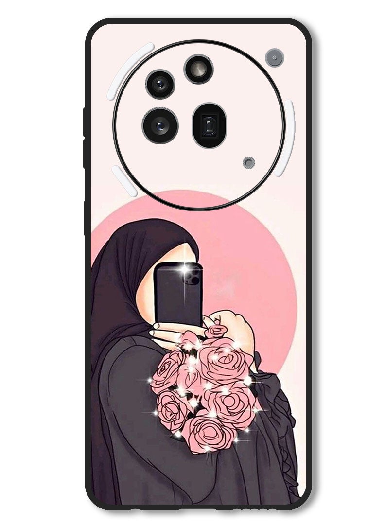 Theodor Case Compatible with Nothing Phone 3a Pro Protection Shockproof Bumper Cover Making Selfies While Holding Flowers - Image 1