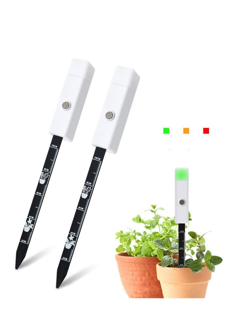 2-Pack Smart Soil Moisture Meter, for Indoor u0026 Outdoor Plants - Plant Water Probe with Colorful Indicators, Ideal for Houseplants, Garden, Lawn, Farm - Image 1