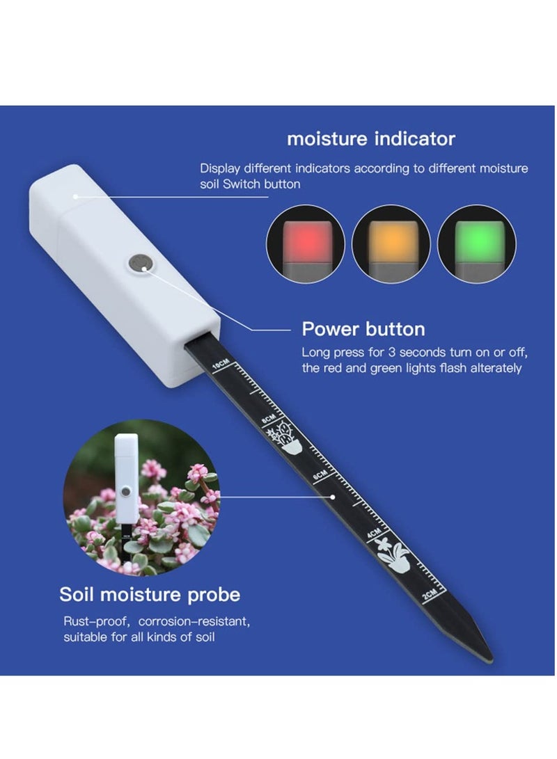 2-Pack Smart Soil Moisture Meter, for Indoor u0026 Outdoor Plants - Plant Water Probe with Colorful Indicators, Ideal for Houseplants, Garden, Lawn, Farm - Image 4