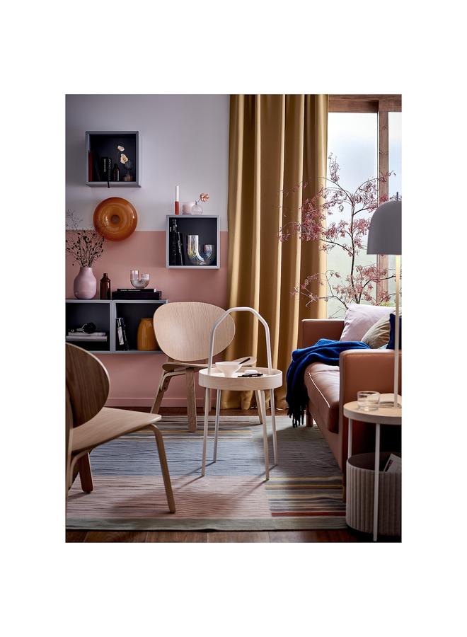 Zaboon Room darkening curtains, 1 pair, with heading tape/beige-yellow, 145x300 cm - Image 3