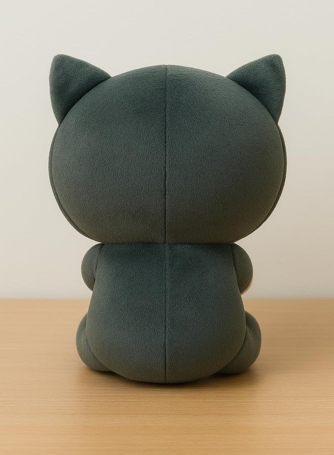 Saro Cute Plush Cat Stuffed Animal Toy, Grey and Pink, Large Eyes DesignKawaii Anime Style | Plush Cat Doll, Grey with Pink Ears, Soft Stuffed Animal Toy - Image 3