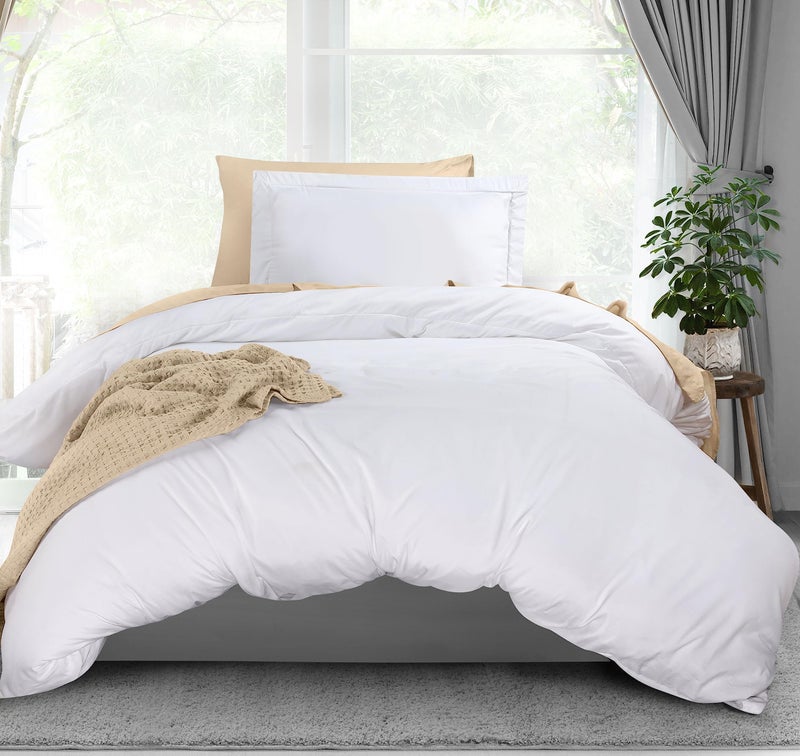 Utopia Bedding Duvet Cover Twin Size - 2 Piece with Zipper Closure - 1 Comforter Cover 68X90 Inches & 1 Pillow Sham 20X26 Inches (White) Comforter Not Included - Image 1
