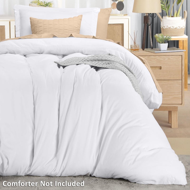 Utopia Bedding Duvet Cover Twin Size - 2 Piece with Zipper Closure - 1 Comforter Cover 68X90 Inches & 1 Pillow Sham 20X26 Inches (White) Comforter Not Included - Image 4
