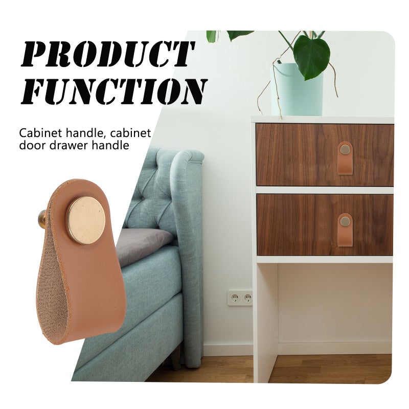 6pcs Door Handle PU Leather Cabinet Handle Replacement Furniture Pull Accessory - Image 4