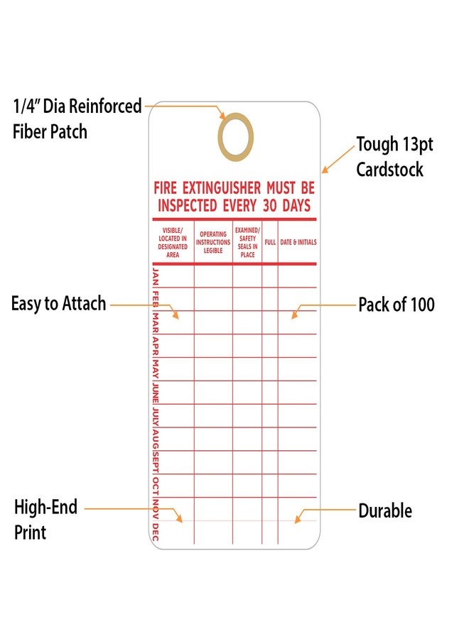 سمارت ساين علامات فحص شهرية من SmartSign "يجب فحص طفاية الحريق كل 30 يومًا"، ورق مقوى 13 نقطة، مقاس 5.75 × 3 بوصات، أحمر وأبيض (عبوة من 100)، صنع في الولايات المتحدة الأمريكية - Image 5