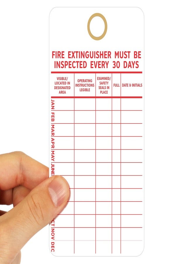 سمارت ساين علامات فحص شهرية من SmartSign "يجب فحص طفاية الحريق كل 30 يومًا"، ورق مقوى 13 نقطة، مقاس 5.75 × 3 بوصات، أحمر وأبيض (عبوة من 100)، صنع في الولايات المتحدة الأمريكية - Image 3