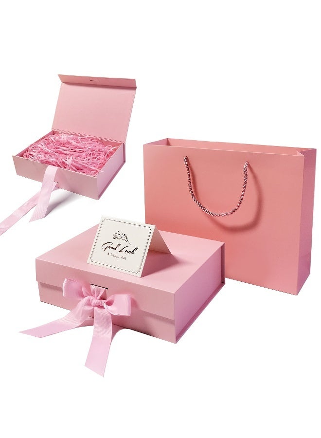 Pink Gift Box Set Empty,23x17x7cm,Large Gift Box for Party Surprise,Magnetic Present Boxes with Lid for Birthday Wedding Bridesmaid Groomsman Anniversary Valentines Baby Gift - Image 1