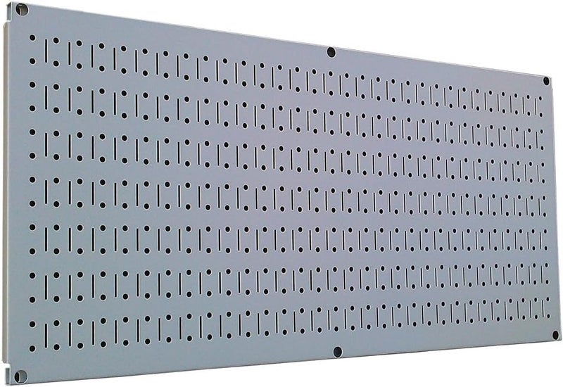 Wall Control Pegboard 16in x 32in Horizontal Grey Metal Pegboard Tool Board Panel - Image 1