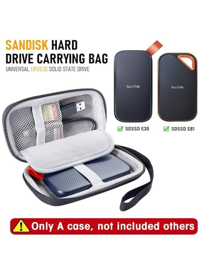erorex Hard Carrying Case Storage Bag for SanDisk 480GB 1TB 2TB 4TB Extreme Pro Portable SSD SDSSDE30 / SDSSDE81 Solid State Drive EVA Shockproof Water Repellent Protective Storage Travel Bag  - Image 5