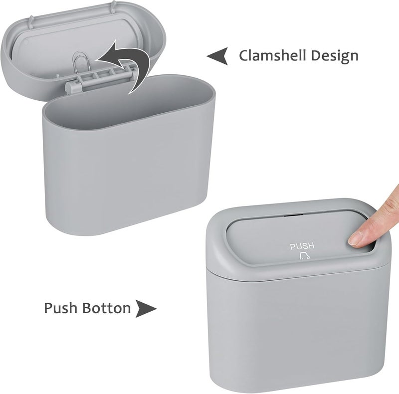 accmor Car Trash Can, Portable Vehicle Trash Bin with Lid, Mini Car Dustbin Garbage Organizer Holder with One Roll Trash Bag, Leakproof Hanging Cars Storage Bag Container for Auto, SUV, Office (Grey) - Image 4