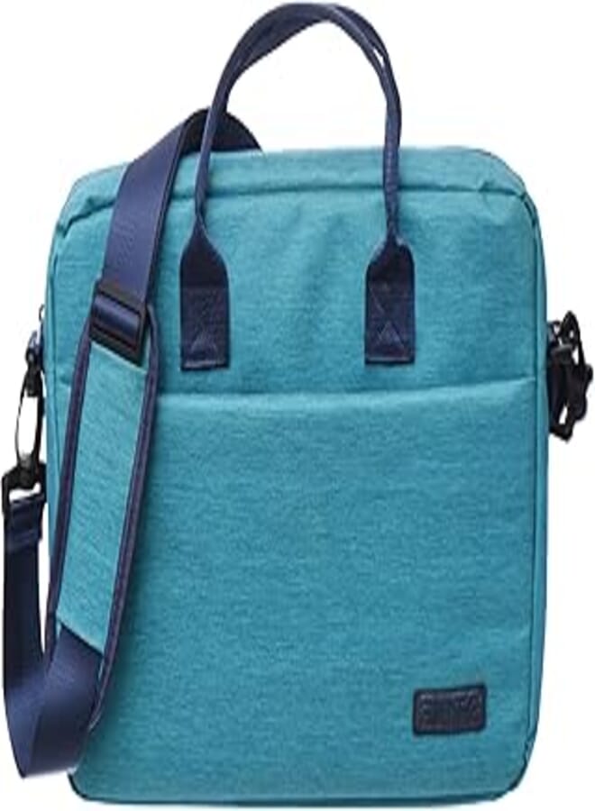 Elite Fabric Elegant Carrying Case Containing Main Pocket With Front And Rear Zipper Pocket Equipped Long Shoulder Strap Compatible With Various Laptops 15.6 Inch - Turquoise 