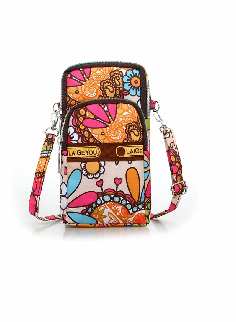 KASTWAVE Small Canvas Cell Phone Purse Wallet Cute but Roomy Casual Shoulder Bag Crossbody Bag for Women   SIZE:17.0*8*5cm/6.7*3.15*1.95inch, the space is large enough for the mobile phones with a screen up t - Image 1