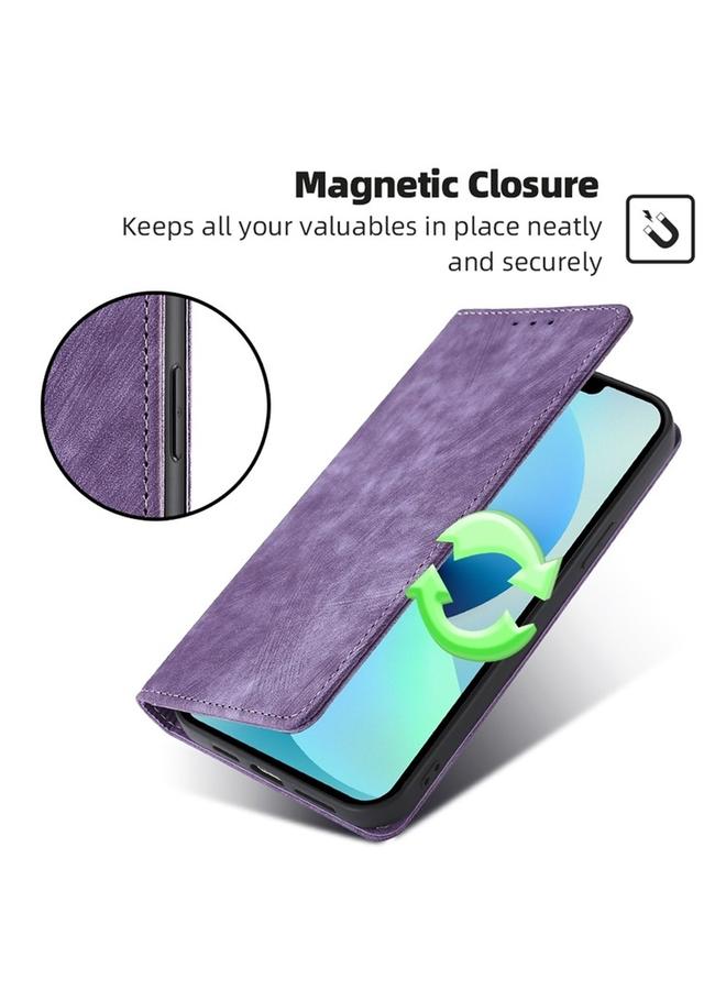 اس-توب جراب لهاتف Samsung Galaxy M15 5G RFID مضاد للسرقة مصنوع من الجلد المغناطيسي - Image 5