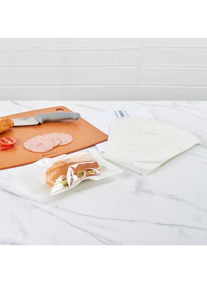 Restaurantware Bag Tek 11.5 Inch Heat And Seal Sample Bags, 100 Large Heat Seal Bags - Clear Window, Heat Sealable, White Plastic Heat Sealable Bags, Leak-Resistant, For Sandwiches Or Snacks - Image 3