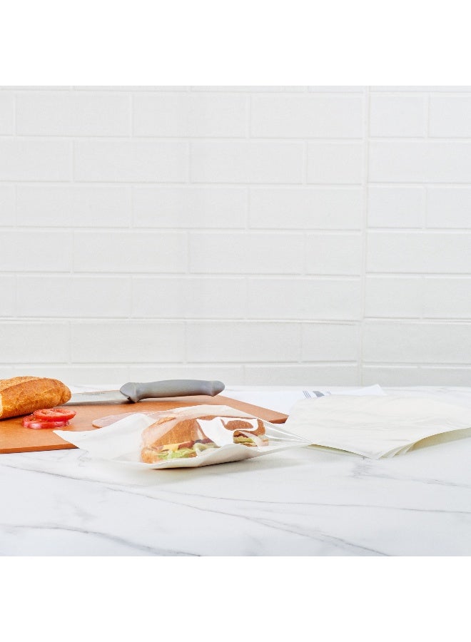 Restaurantware Bag Tek 11.5 Inch Heat And Seal Sample Bags, 100 Large Heat Seal Bags - Clear Window, Heat Sealable, White Plastic Heat Sealable Bags, Leak-Resistant, For Sandwiches Or Snacks - Image 4