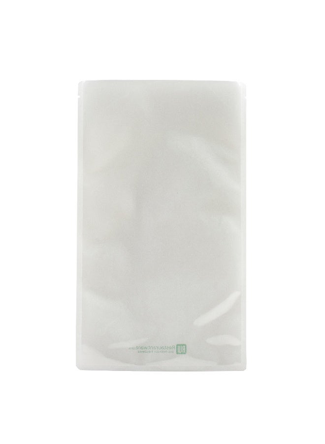 Restaurantware Bag Tek 11.5 Inch Heat And Seal Sample Bags, 100 Large Heat Seal Bags - Clear Window, Heat Sealable, White Plastic Heat Sealable Bags, Leak-Resistant, For Sandwiches Or Snacks - Image 1