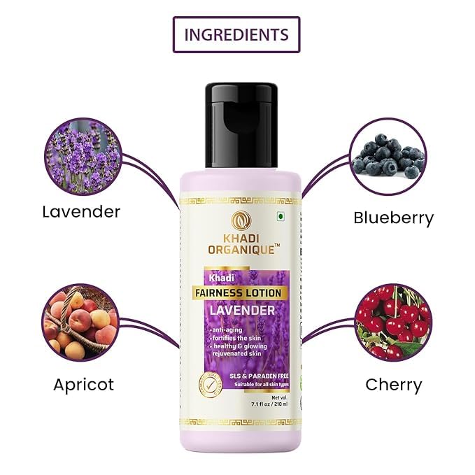 Khadi ORGANIQUE Khadi Organique Complete Skincare Set Cucumber Neem Aloe Vera Cleanser Lavender Fairness Lotion for Radiant Glow 210 ml each  - Image 4