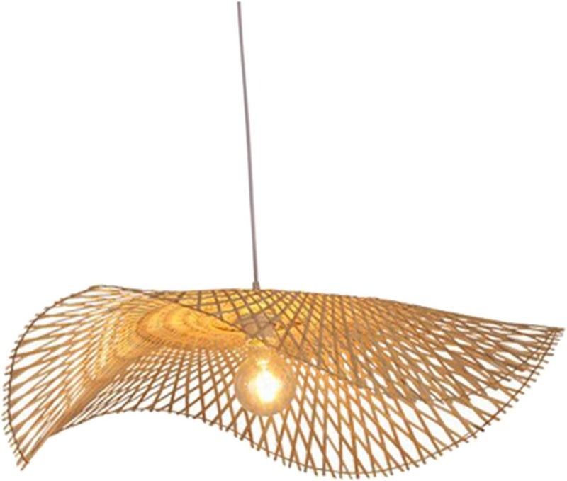 klarako Modern Woven Bamboo Pendant Light Wicker Lampshade Ceiling Lamp Straw Hat Lamp Shade for Living Room Dining Rroom Restaurant Bar Decoration, 45cm - Image 1