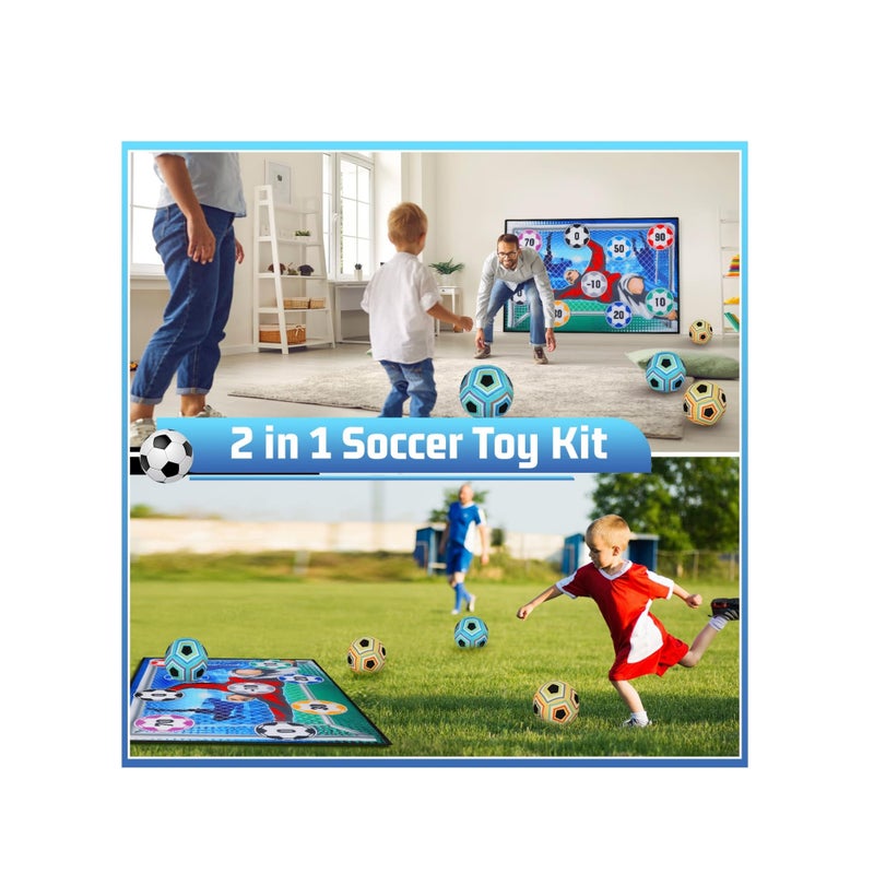 Barakah Soccer Ball Game Set for Kids, Indoor Outdoor Backyard Toss Soccer Goal Game with Velcro Balls, Foldable Flannel Goals, Toddlers Gift for 3 4 5 6 7 8 Year Old Boy Toys Birthday - Image 4