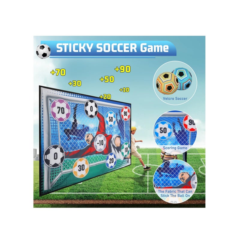Barakah Soccer Ball Game Set for Kids, Indoor Outdoor Backyard Toss Soccer Goal Game with Velcro Balls, Foldable Flannel Goals, Toddlers Gift for 3 4 5 6 7 8 Year Old Boy Toys Birthday - Image 5