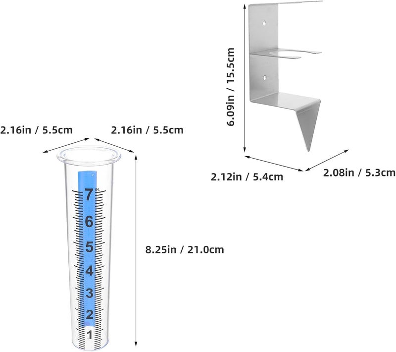 Outdoor Rain Gauge with Stainless Steel Rack and Stake for Garden, Lawn, Patio, Large Capacity Rainfall Measurement Tool for Outdoor and Agricultural Use - Image 2