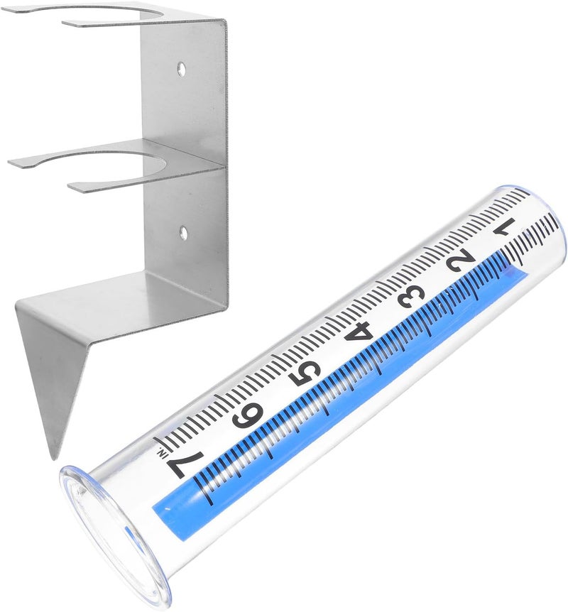 Outdoor Rain Gauge with Stainless Steel Rack and Stake for Garden, Lawn, Patio, Large Capacity Rainfall Measurement Tool for Outdoor and Agricultural Use - Image 1