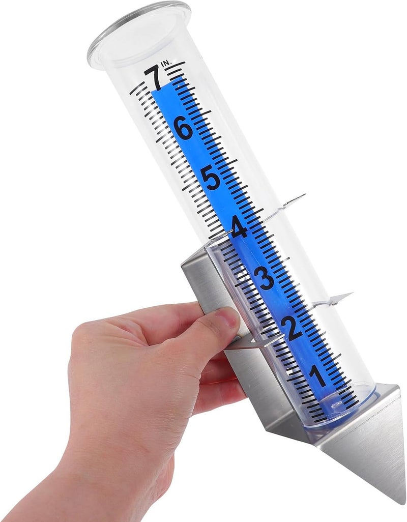 Outdoor Rain Gauge with Stainless Steel Rack and Stake for Garden, Lawn, Patio, Large Capacity Rainfall Measurement Tool for Outdoor and Agricultural Use - Image 4
