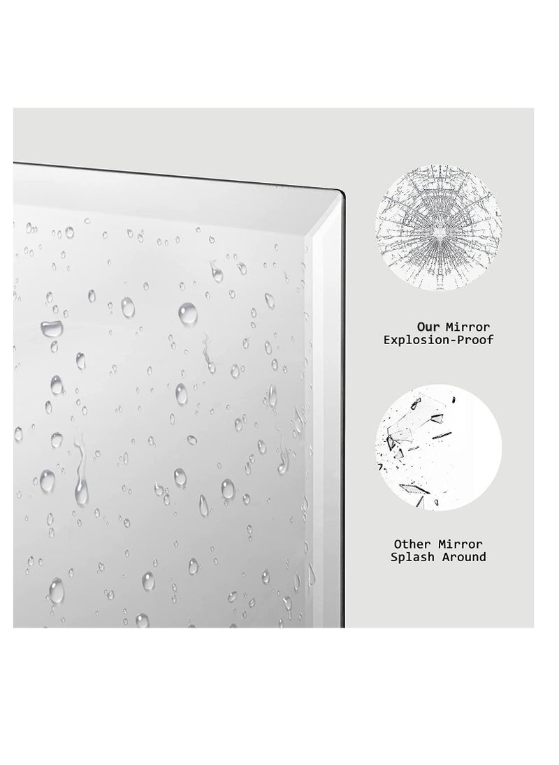 Generic - Wall Bathroom Mirror, Rectangular Wall Mirror,Frameless Modern Bathroom Vanity Mirrors，Shatter-Proof,Anti-Fog，for Living Room Bedroom Bathroom Entryway (70 * 90cm) - Image 1