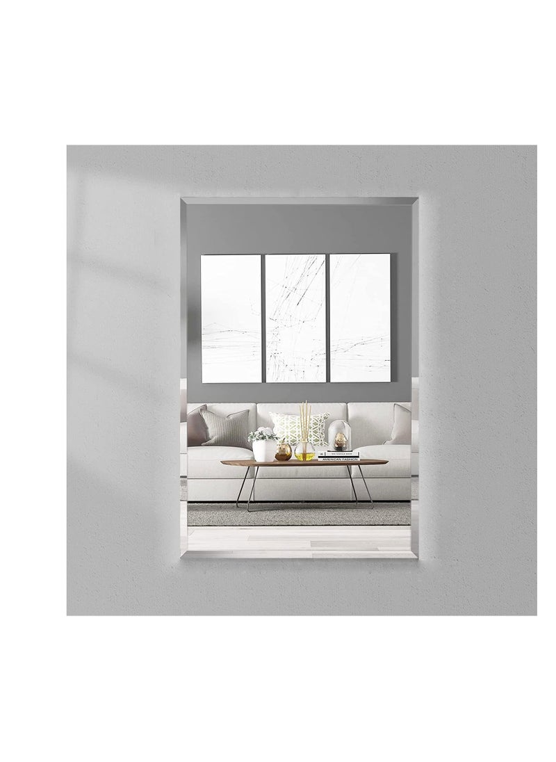 Generic - Wall Bathroom Mirror, Rectangular Wall Mirror,Frameless Modern Bathroom Vanity Mirrors，Shatter-Proof,Anti-Fog，for Living Room Bedroom Bathroom Entryway (70 * 90cm) - Image 1