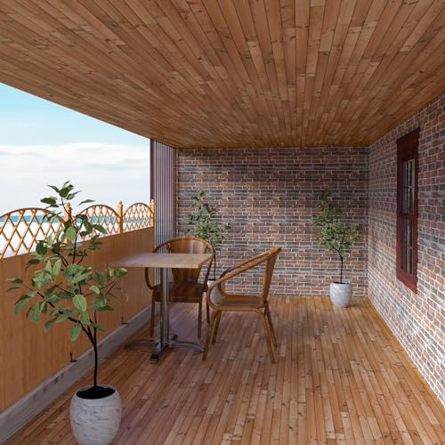 Greymond 3D Wall Panels Peel and Stick in Red White Stone, 10 PCS XPE Foam Stone 3D Wallpaper, Faux Brick Wall Panels for Bedroom, Stairs, Kitchen - Image 5