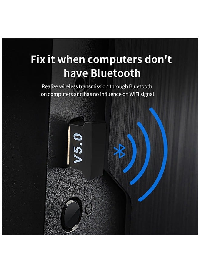 أوميوين جهاز استقبال بلوتوث USB بدون أسلاك ومرسل بلوتوث USB 5.0 محول Dongle للكمبيوتر المكتبي واللابتوب متوافق مع نظام ويندوز 7/8/8.1/10 - Image 5