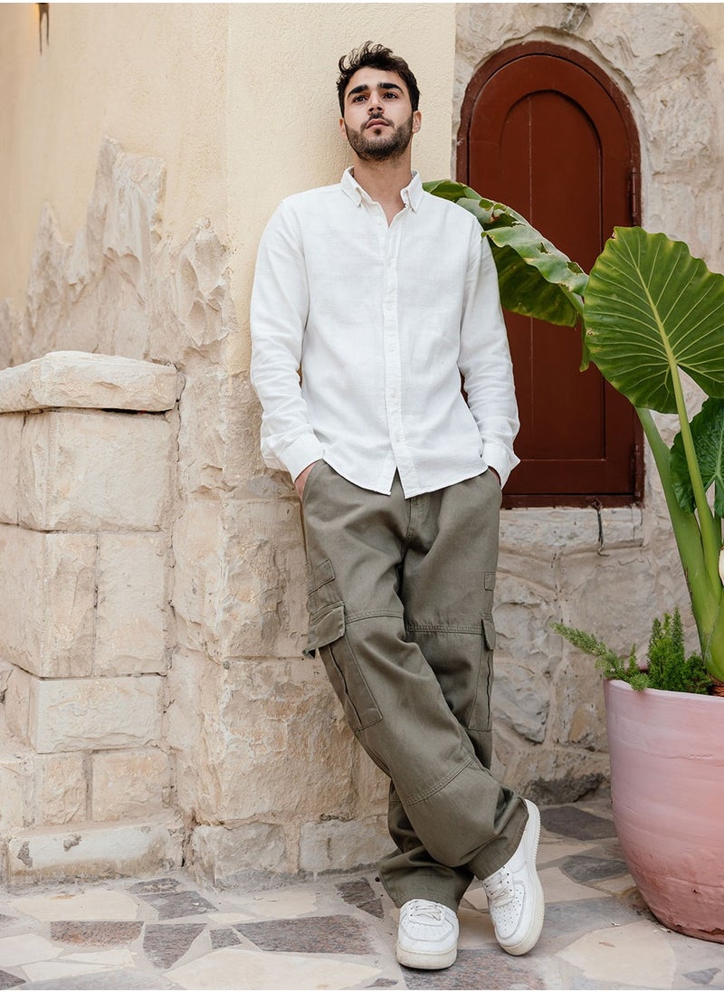 SHIRT - Casual Chemise Cotton blend with a subtle texture Regular fit - Image 1
