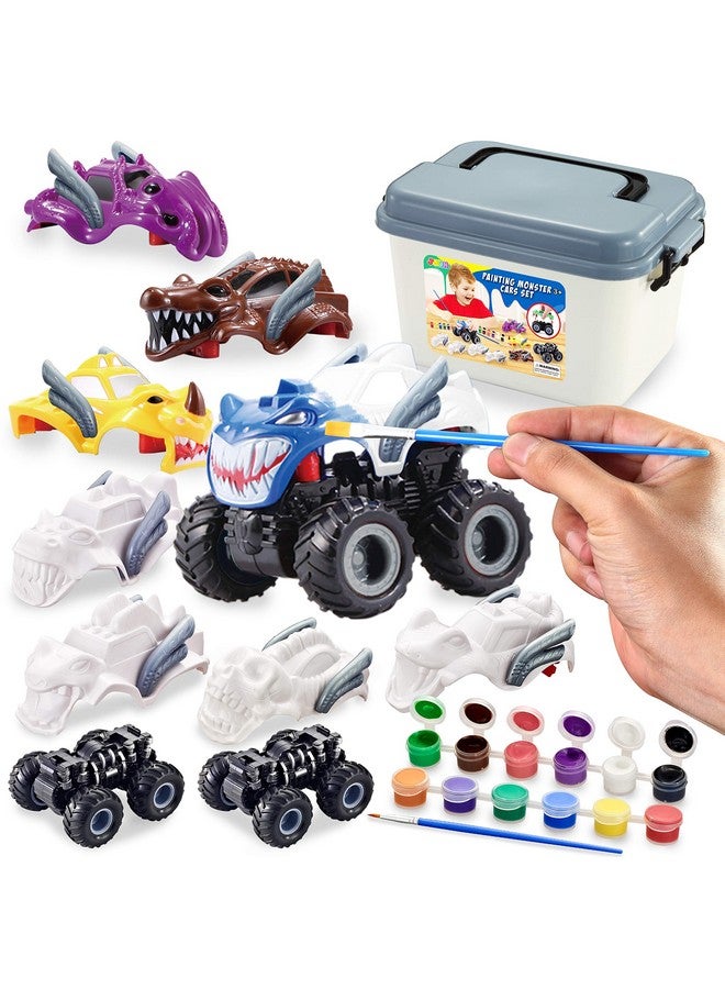 JOYIN Kids Craft Kit Build & Paint Your Own Monster Car Art & Craft Kit DIY Toy Set Make Your Own Monster Friction Powered Truck, Presents for Kids - Image 1
