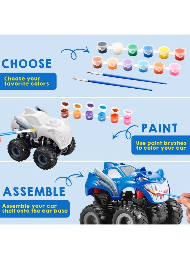 JOYIN Kids Craft Kit Build & Paint Your Own Monster Car Art & Craft Kit DIY Toy Set Make Your Own Monster Friction Powered Truck, Presents for Kids - Image 3